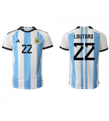 Argentina Lautaro Martinez #22 Hemmatröja VM 2022 Kortärmad